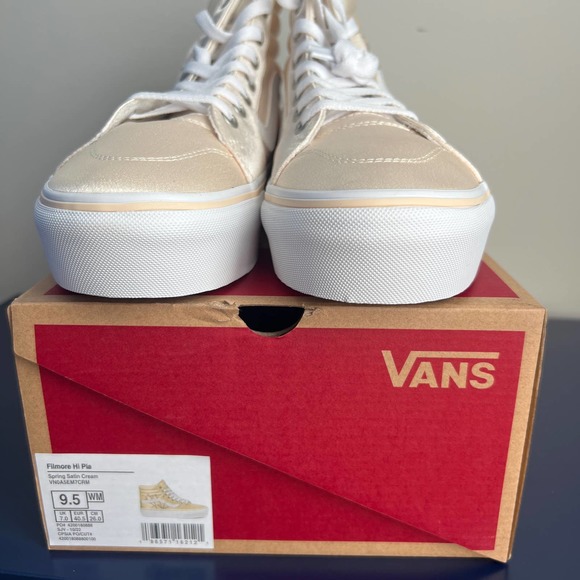 Vans NEW Filmore Hi platform sz 9.5 spring satin cream - Picture 4 of 7